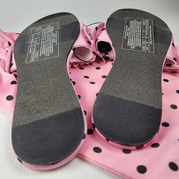 NWT Victoria's Secret Embellished Satin Bow Slide Pearl Heart Slppers Sz M 8-8.5 - Picture 9 of 9